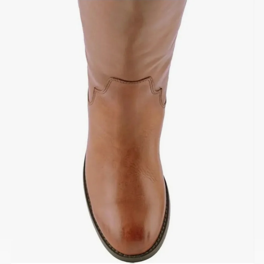 Western Chic Frye Leather Cognac Boots - Picture 6 of 11